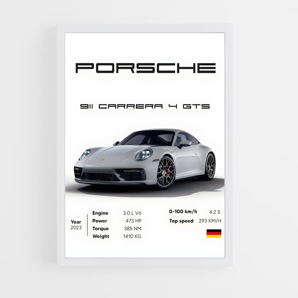 Poster carrera élégant – affiche Porsche (vue 3)